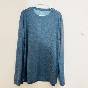 Duluth Trading Co Relaxed Fit Crew Neck Long Sleeve Active Top Men Large Blue